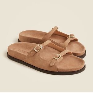 J. Crew Beige Suede Buckle Sandals